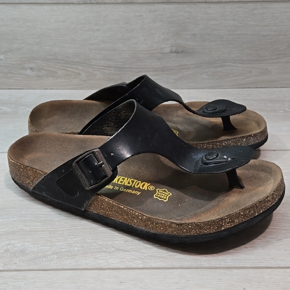 Birkenstock Women Gizeh Thong Leather Sandals Flats shoes sz 41/10 Narrow